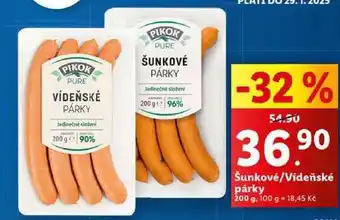 Lidl Šunkové/Vídeňské párky, 200 g nabídka