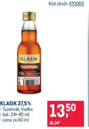 Makro KLASIK 37,5% Tuzemȧk, Vodka nabídka