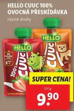 Lidl HELLO CUUC 100% OVOCNÁ PŘESNÍDÁVKA, 100 g nabídka