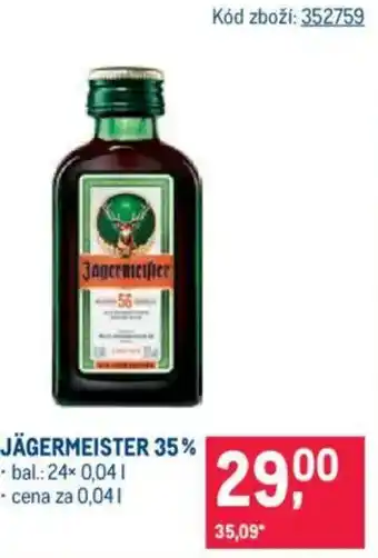 Makro JÄGERMEISTER 35% nabídka