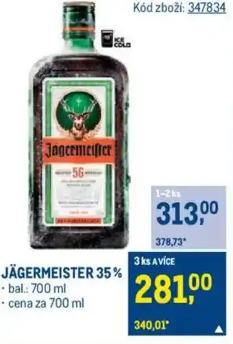 Makro JÄGERMEISTER 35% nabídka