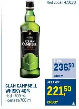 Makro CLAN CAMPBELL Whisky 40% nabídka