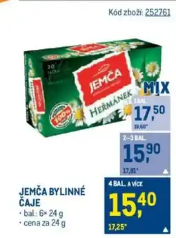 Makro Jemča bylinné čaje nabídka