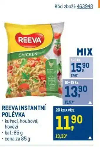 Makro REEVA Instantní polévka nabídka