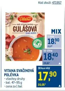 Makro VITANA Svačinová polévka nabídka