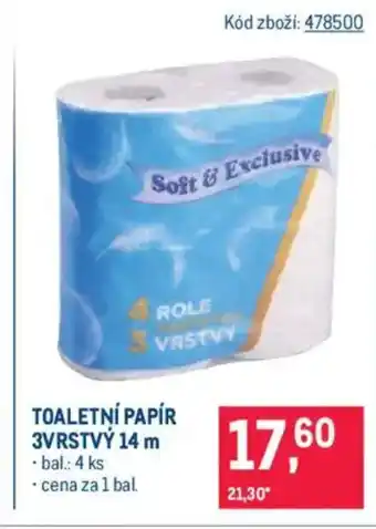 Makro Toaletní papír 3vrstvý 14 m nabídka