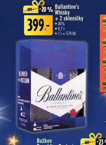 Jip Ballantine´s whisky + 2 skleničky nabídka