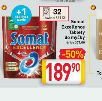 Billa Somat excellence tablety do myčky nabídka