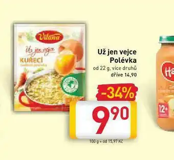 Billa Už jen vejce polévka nabídka