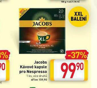 Billa Jacobs kávové kapsle pro nespresso nabídka