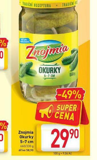 Billa Znojmia okurky 5-7 cm nabídka
