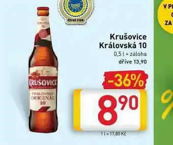 Billa Pivo krušovice královská 10 nabídka