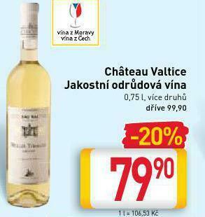 Billa Chateau valtice jakostní odrůdová vína nabídka