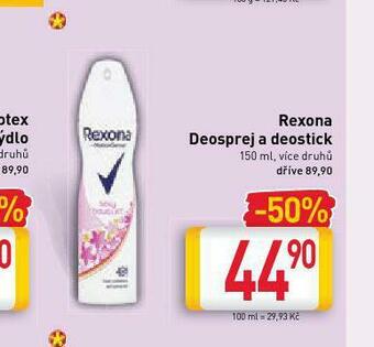 Billa Rexona deosprej a deostick nabídka