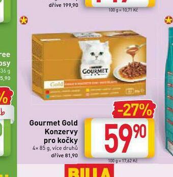 Billa Gourmet gold konzervy pro kočky nabídka
