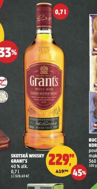 Penny Market Skotská whisky grant´s nabídka