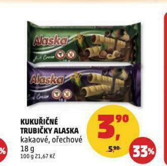 Penny Market Kukuřičné trubičky alaska nabídka