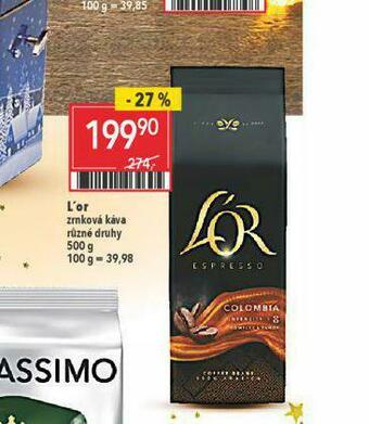 Globus L´or zrnková káva nabídka