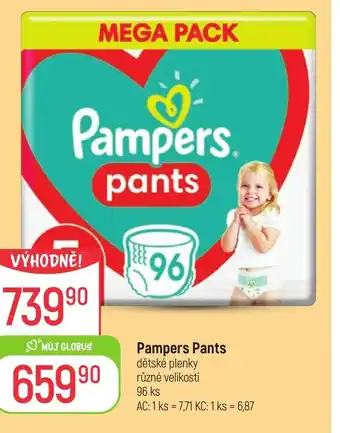 Globus Pampers Pants dětské plenky nabídka