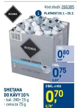 Makro Smetana do kávy 10% nabídka