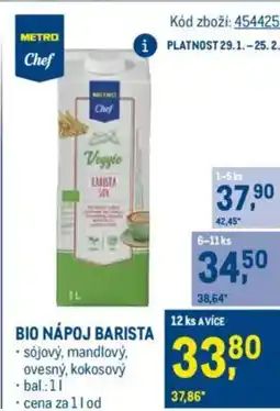 Makro Bio nápoj barista nabídka