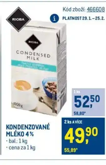 Makro Kondenzované mléko 4% nabídka