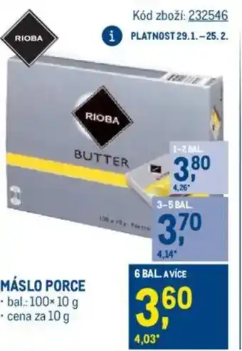 Makro Máslo porce nabídka