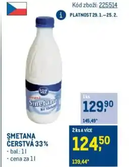 Makro Smetana čerstvá 33% nabídka