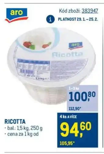 Makro Ricotta nabídka