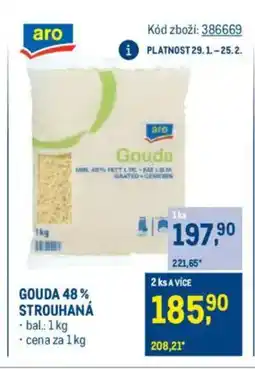 Makro Gouda 48% strouhaná nabídka