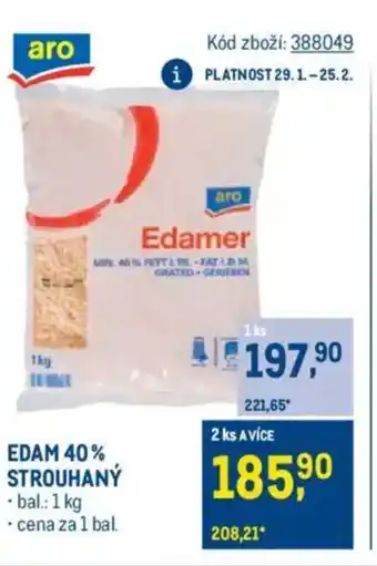 Makro Edam 40% strouhaný nabídka