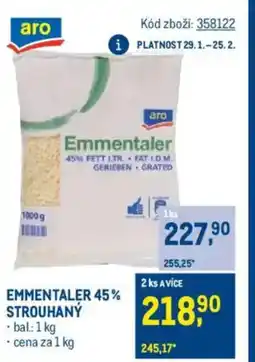 Makro Emmentaler 45% strouhaný nabídka