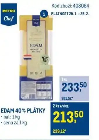 Makro Edam 40% plátky nabídka