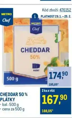 Makro Cheddar 50% plátky nabídka