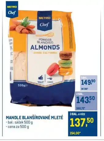 Makro Mandle blanšírované mleté nabídka