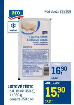 Makro Listové těsto nabídka