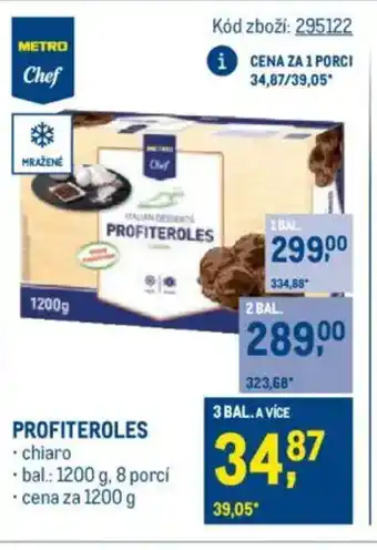 Makro Profiteroles nabídka