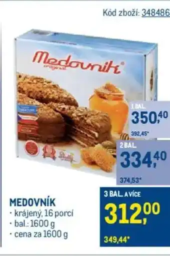 Makro Medovník nabídka