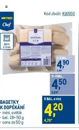 Makro Bagetky k dopékání nabídka