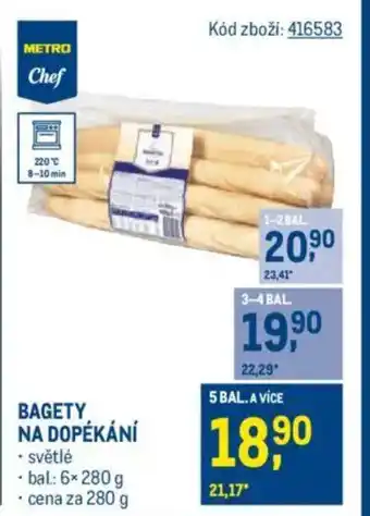 Makro Bagety na dopékání nabídka