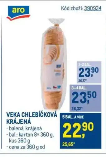 Makro Veka chlebíčková krájená nabídka