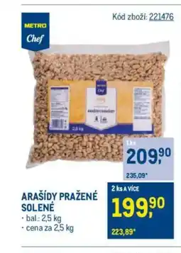 Makro Arašídy pražené solené nabídka