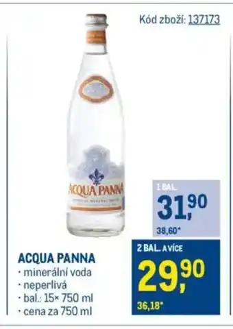 Makro ACQUA PANNA nabídka