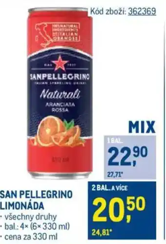 Makro SAN PELLEGRINO Limonáda nabídka