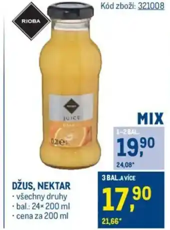 Makro RIOBA Džus, nektar nabídka