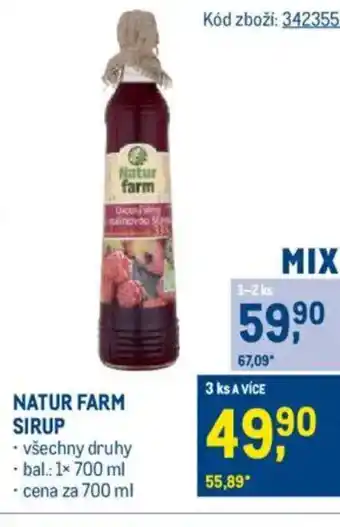 Makro Natur Farm sirup nabídka