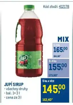 Makro JUPÍ Sirup nabídka