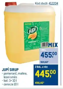 Makro JUPÍ Sirup nabídka