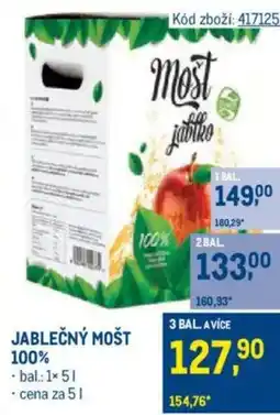 Makro Jablečný mošt 100% nabídka