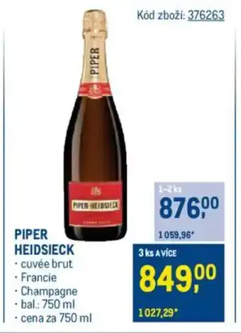 Makro PIPER HEIDSIECK nabídka